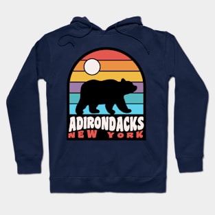 Adirondacks New York Adirondack Mountains Bear Badge Hoodie